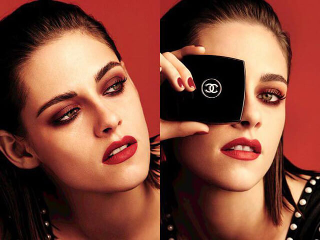 Kristen Stewart imagen de la campaña de sombras rojas Chanel "Le Rouge"